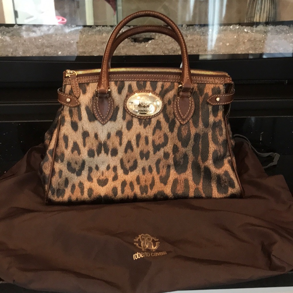 Roberto Cavalli leopard print bag